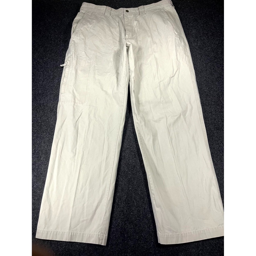 Y2K Columbia Sportswear Cargo Pants Mens 38x32 Beige Straight Leg Outdoor Hiking